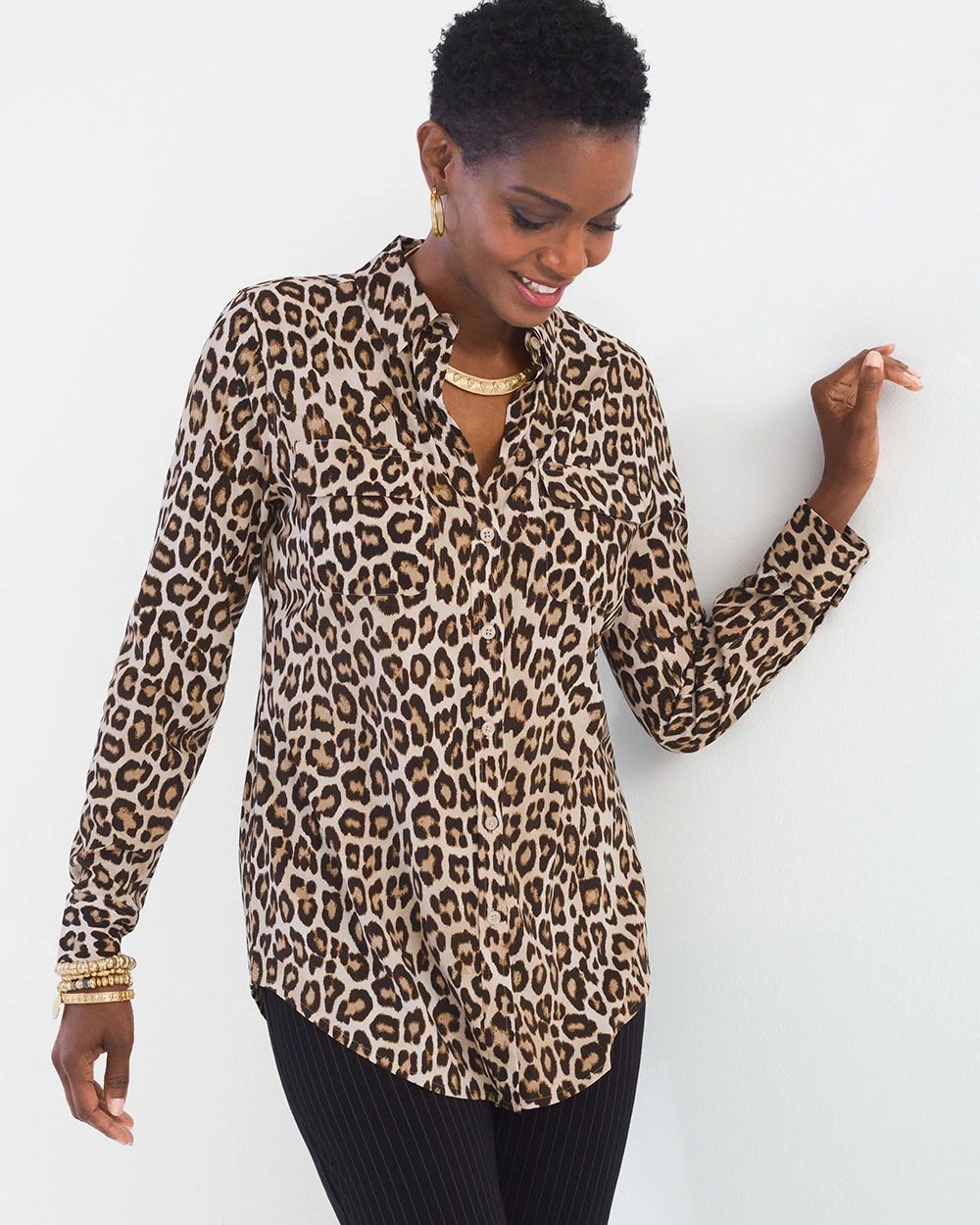 Silky Soft Leopard-Print Shirt | Chico's